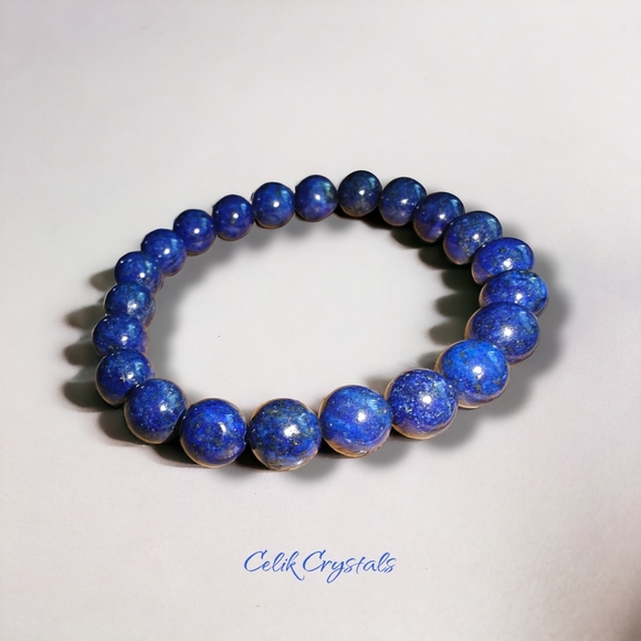 LAPIS Lazuli Bracelet - Authentic Stones - 10mm - Unisex Healing Bracelet - Picture 3 of 5